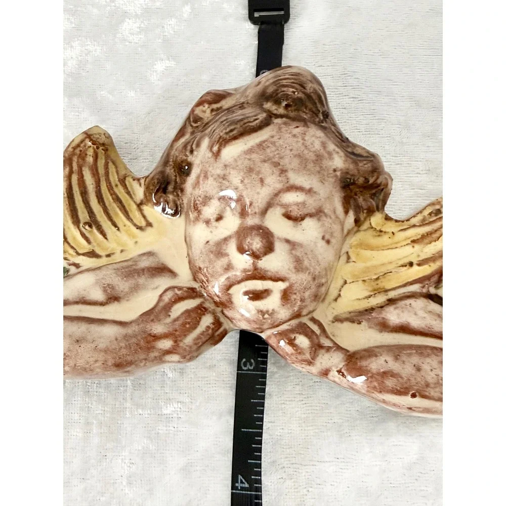 Glazed Terracotta‎ Herrenchiemsee Cherub Wall Plaque Rococo Inspired Germany